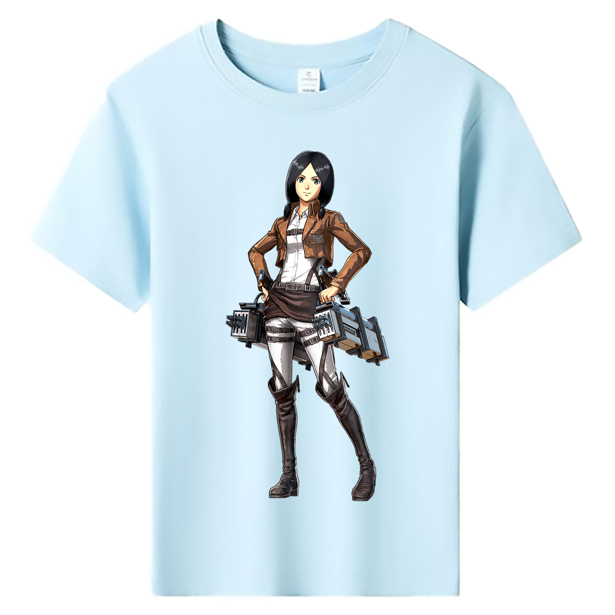 （画像用） 進撃の巨人 ミカサ·アッカーマン Attack on Titan Mikasa Ackerman 綿100％キッズTシャツ（フロントプリント）